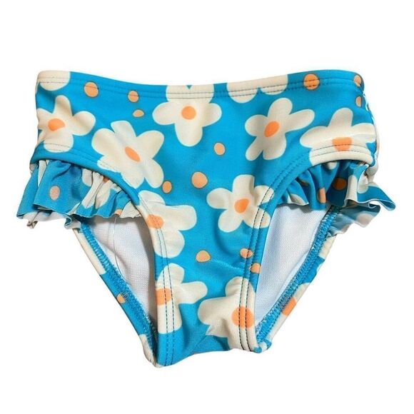 NEW Cat & Jack Baby Girls' Puff Sleeve Bikini Set Blue Floral 12 Month - Picture 7 of 7